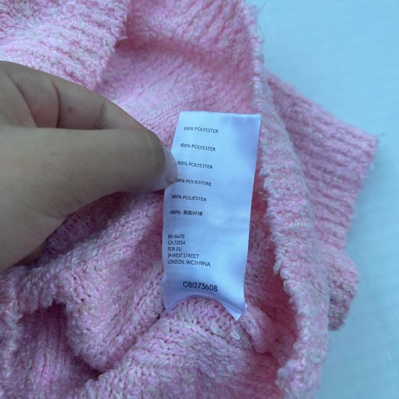 Urban Outfitters Andrea Collared Cropped Sweater Pink XL - Picture 6 of 7